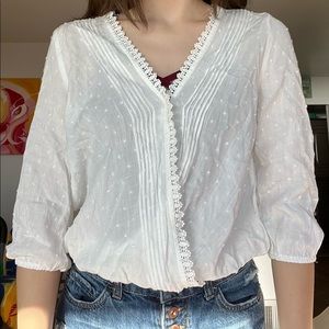 White blouse with simple cute detail